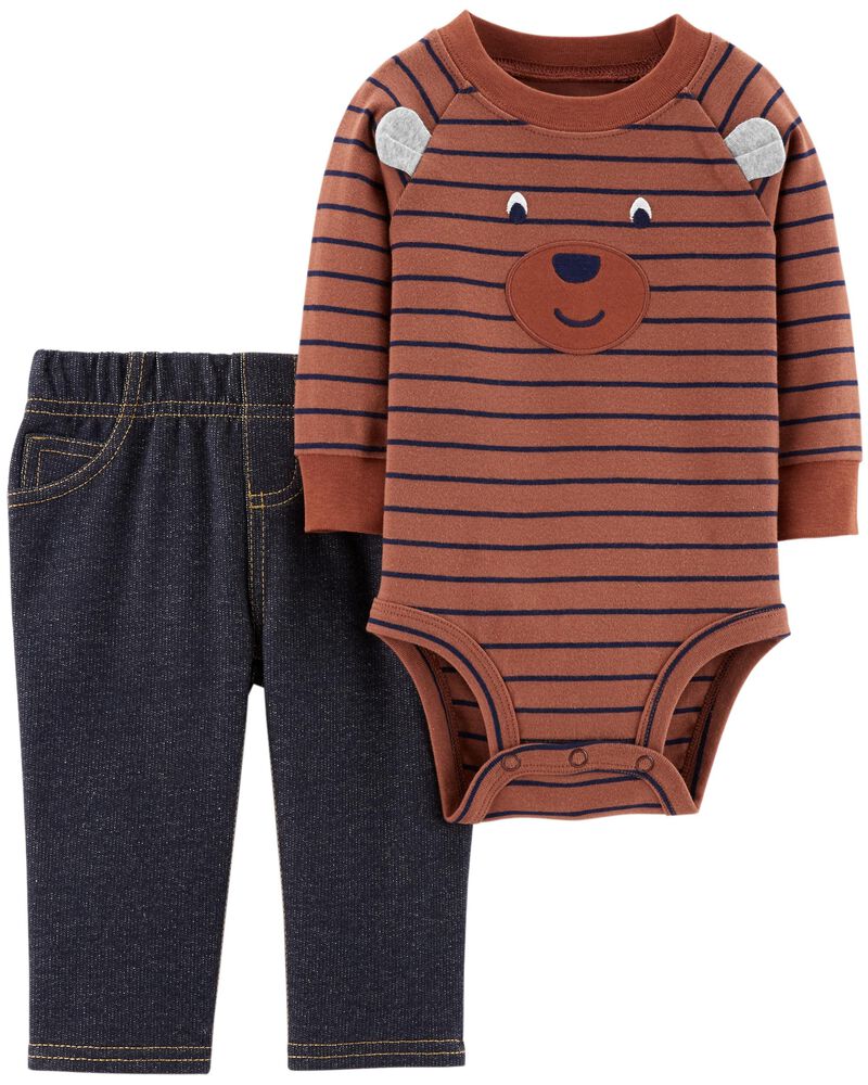 Set 2 piezas Carters pantalon y mameluco bebe niño