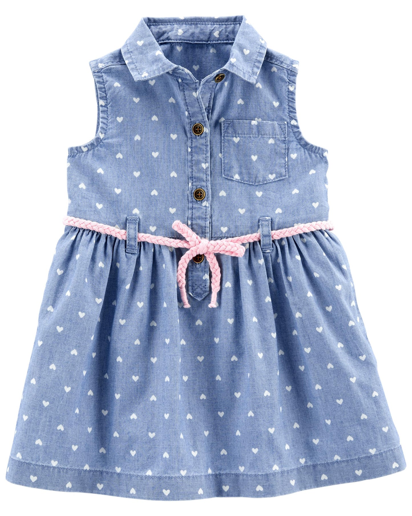 Vestido Jeans corazon con faja Carters niña