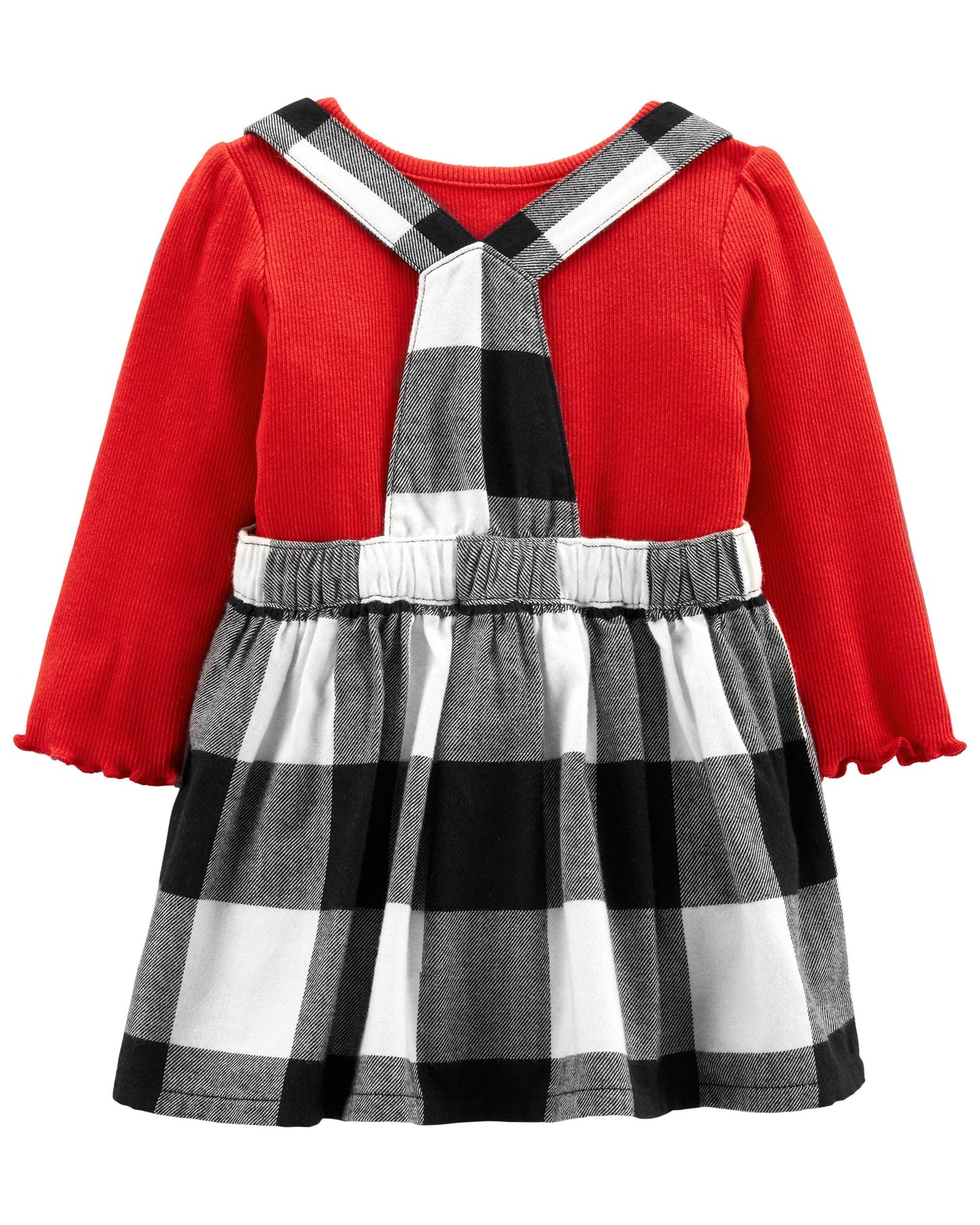 Vestido overall cuadros con camisa roja bebe niña carters 94916336