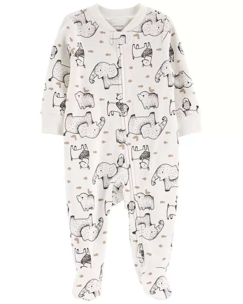 Pijama blanca elefante Carters bebé Niño