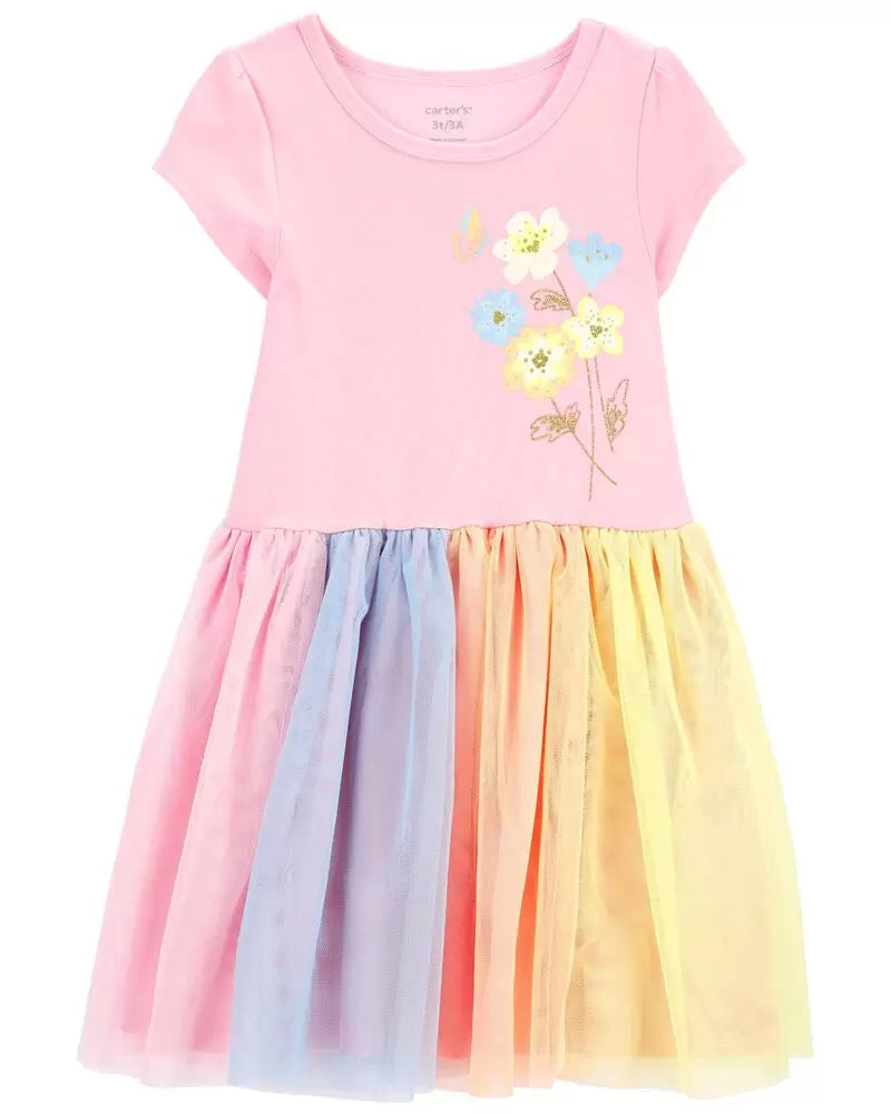 Vestido tutu flores colores carters 26021616