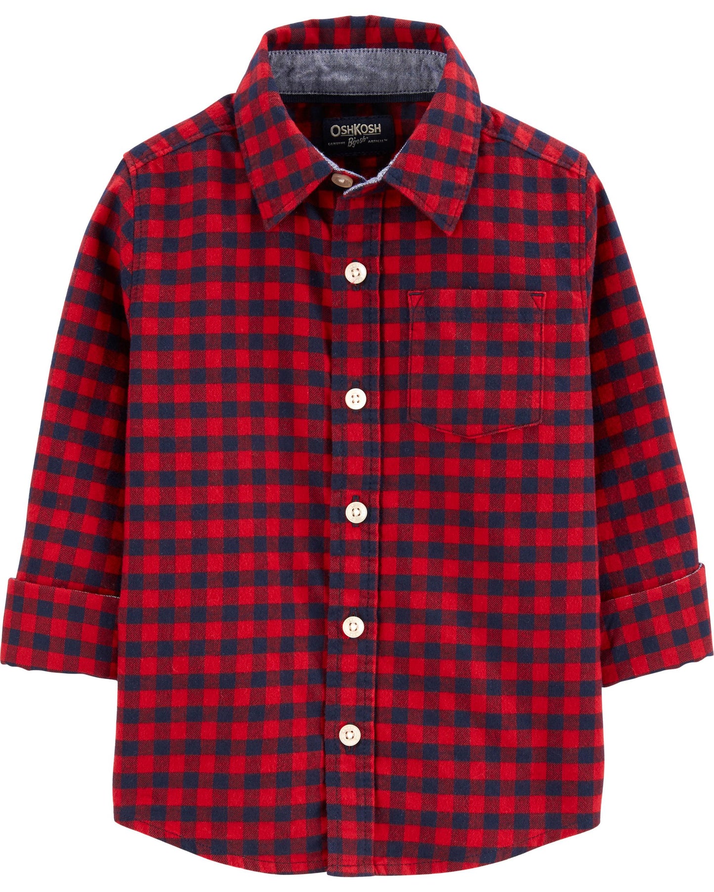 Camisa cuadros rojos y azul  Oshkosh niño formal manga larga 50706160