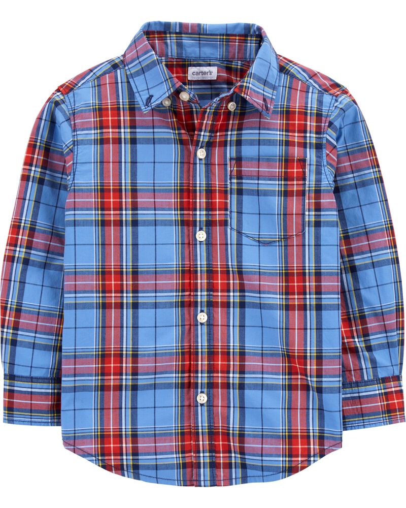 Camisa azul cuadros carters niño 2 a 5 años formal