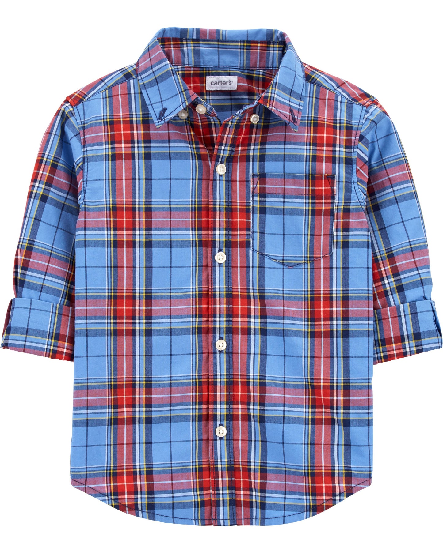 Camisa azul cuadros carters niño 2 a 5 años formal