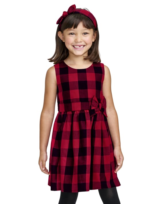 Vestido rojo cuadros Children's Place 77009648