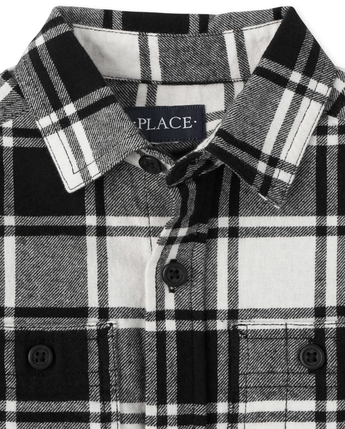 Camisa cuadros blanco negro Childrens place niño 2 a  16 años formal