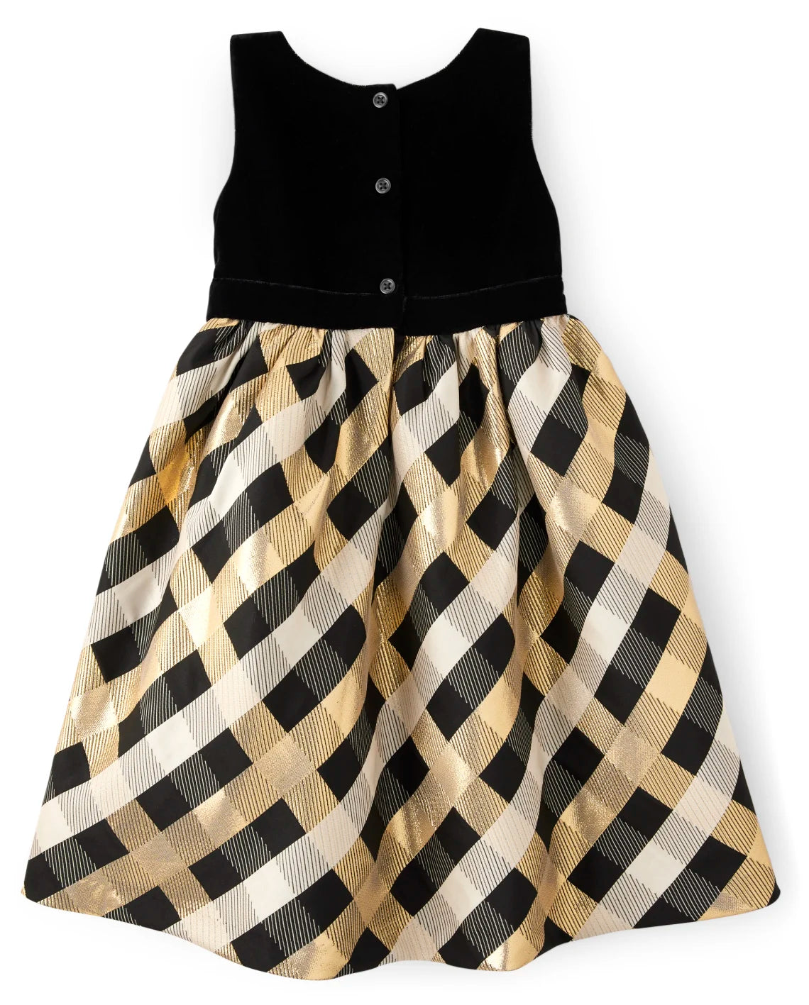 Vestido negro dorado rayas Gymboree eventos 39384816