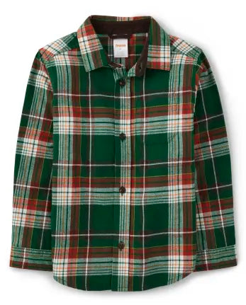 Camisa verde cuadros Gymboree niño 2 a 12 años formal thanksgiving 16363248