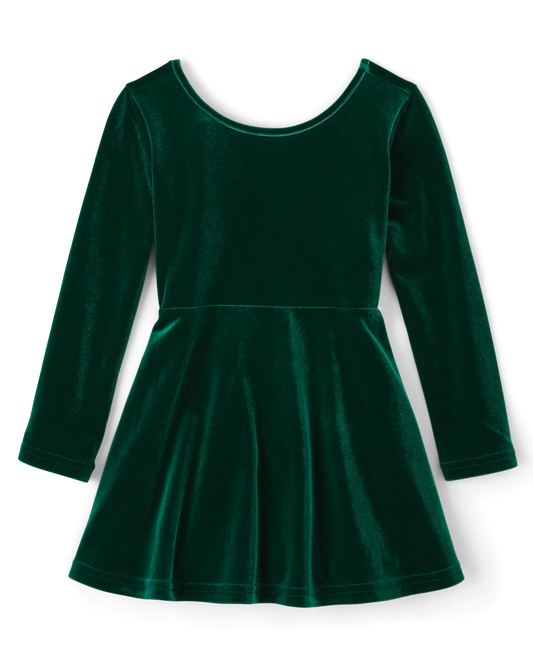 Vestido verde niña velvet Childrens Place 12m a 16 años 75691504 PROMO NAVIDAD 🎄