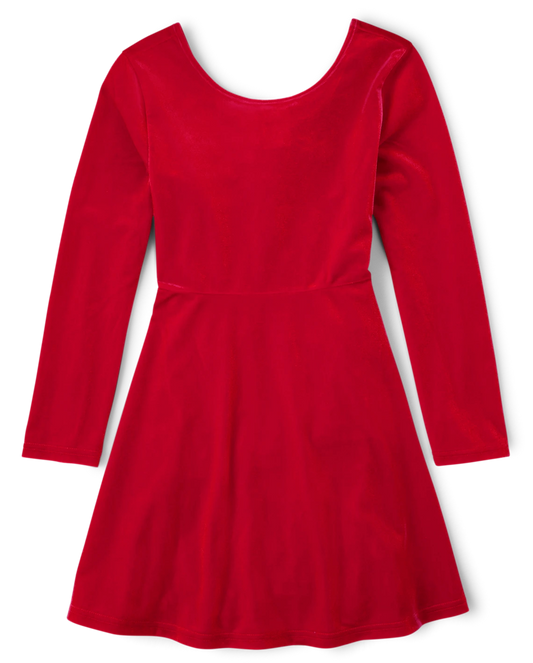 Vestido rojo velvet niña Children's Place 12m a 16 años 79471600