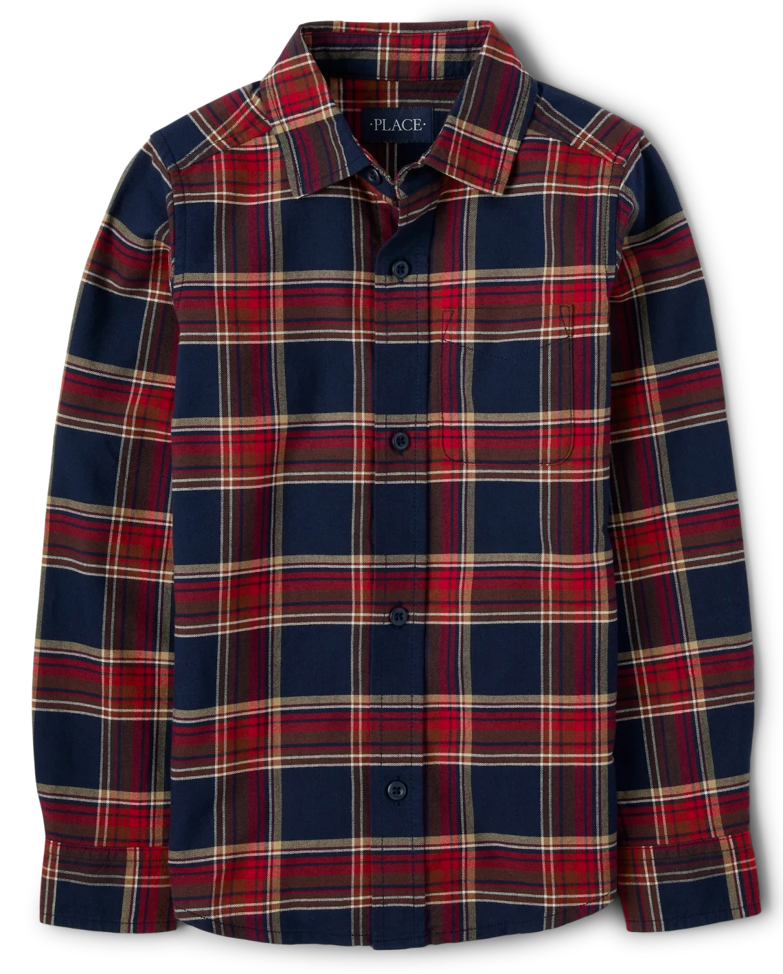 Camisa azul roja cuadros Childrens place niño formal