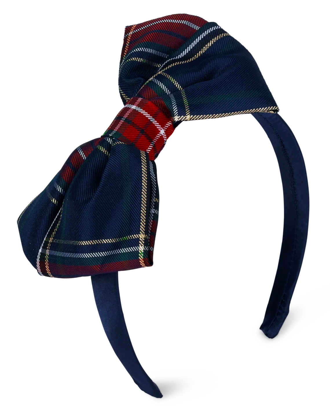 Diadema niña azul cuadros