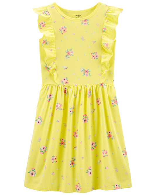 Vestido amarillo revuelos Carters flores 4-12 años promo 3x1000