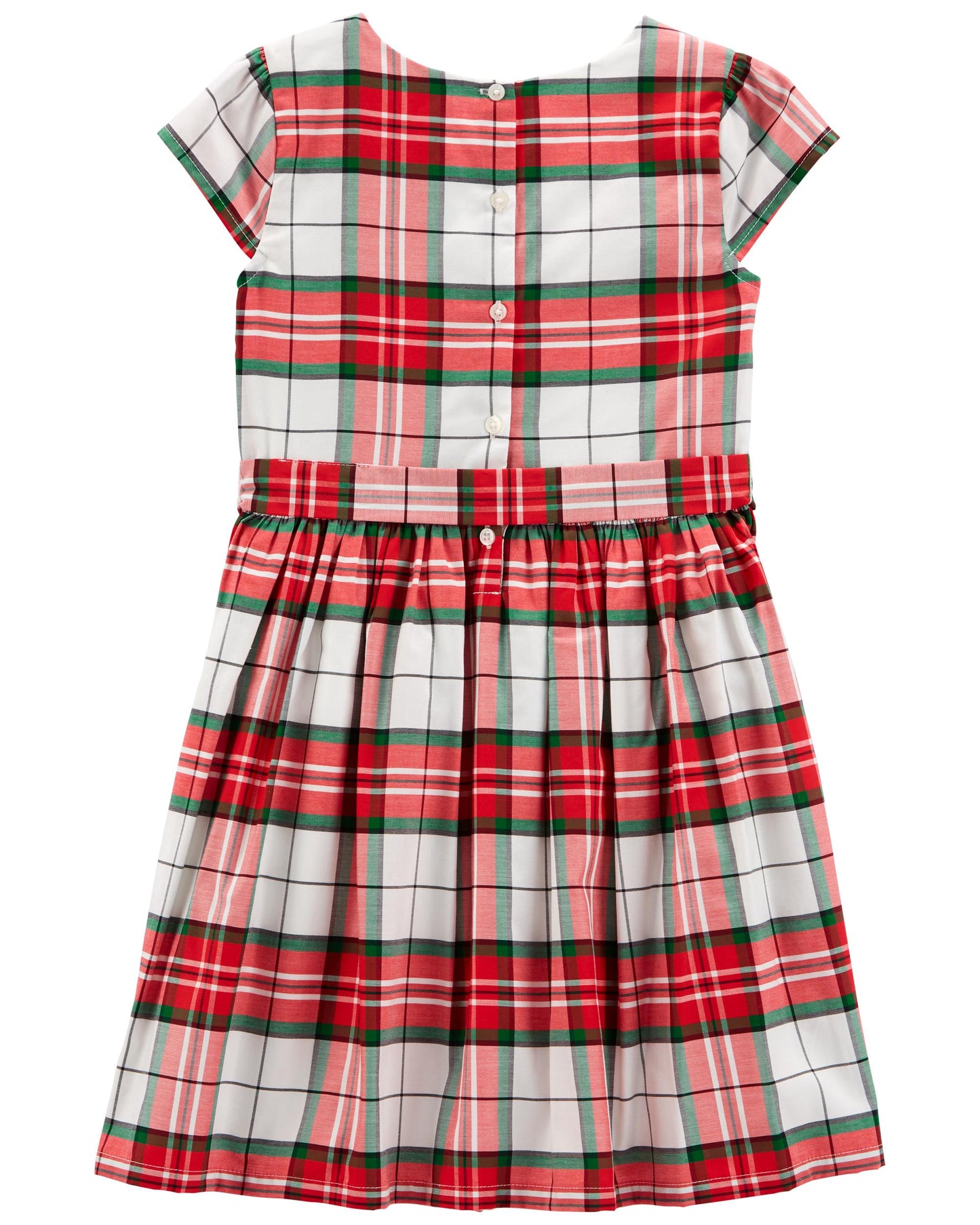 Vestido rojo cuadros rayita verde carters 66611696