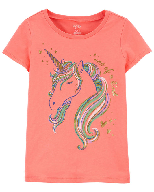 Camisa anaranjado unicornio Carters niña promo 4x1000