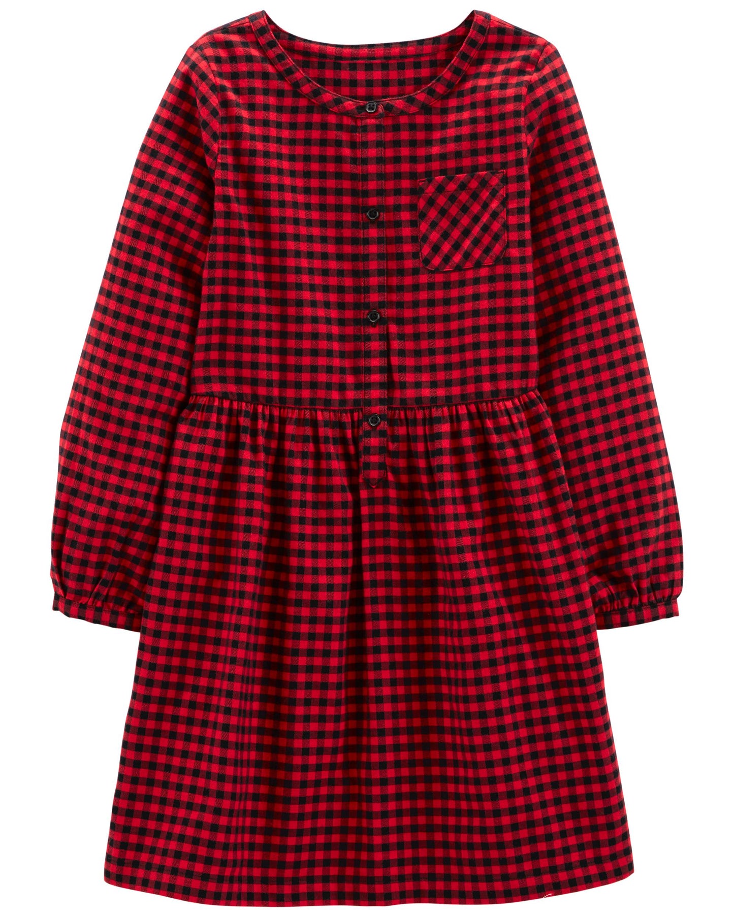 Vestido rojo cuadros pequeños con botones carters 03141104