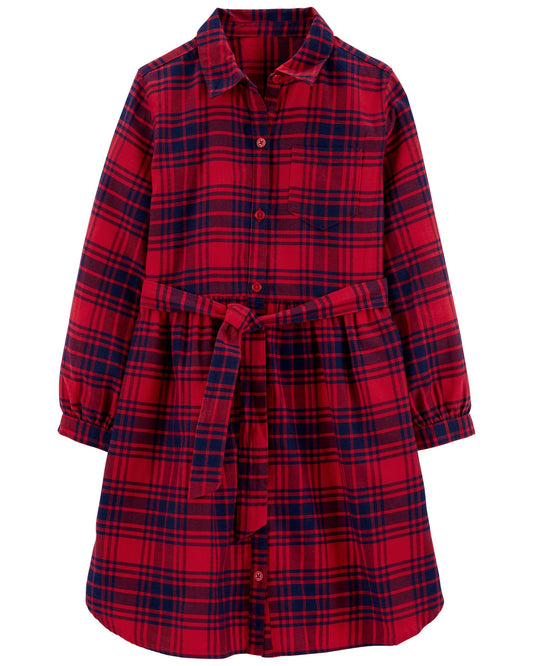 Vestido rojo cuadros azules Oshkosh  2-14 años 94825968