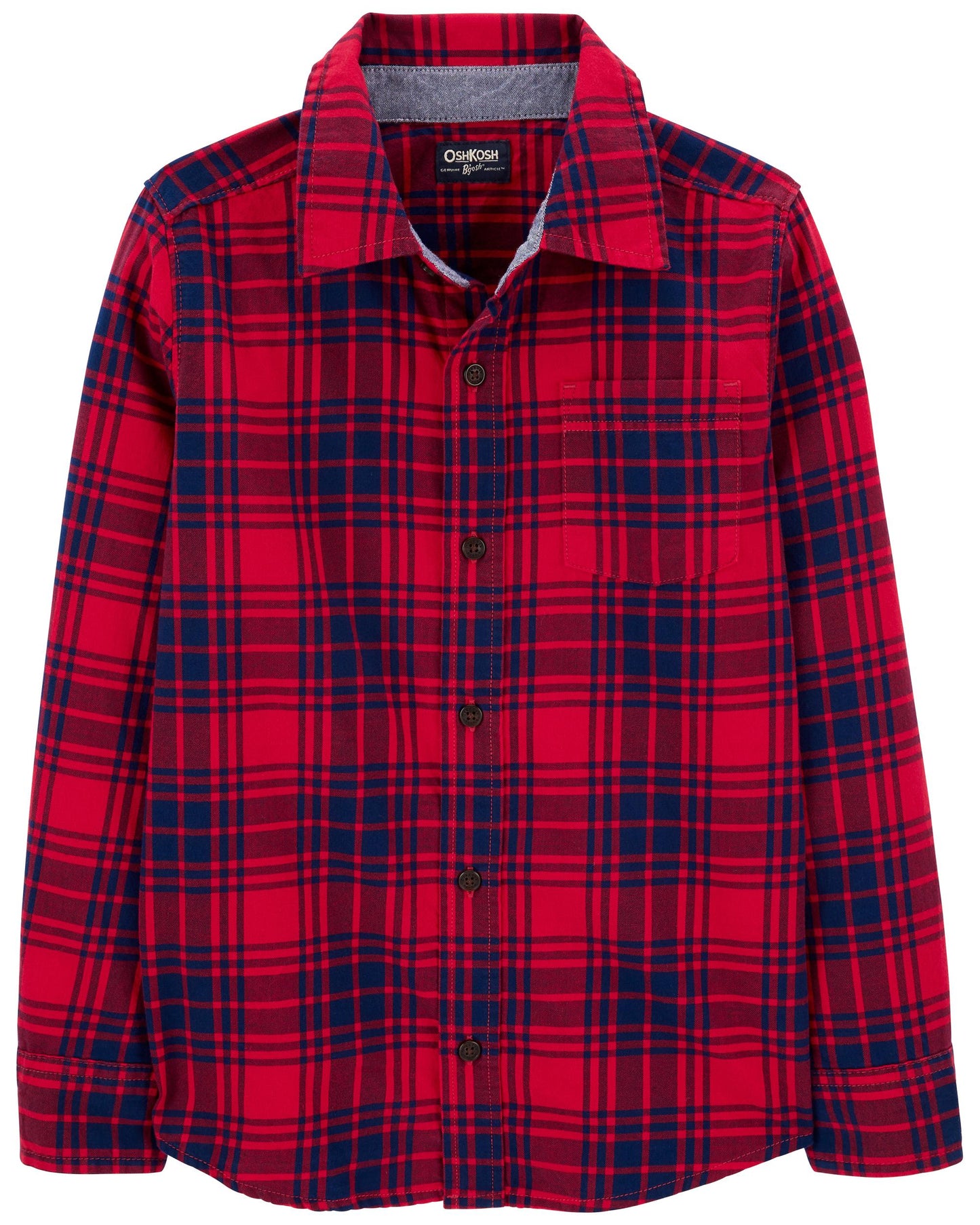 Camisa cuadros rojo azul Oshkosh niño 2 a 12 años formal 22081008