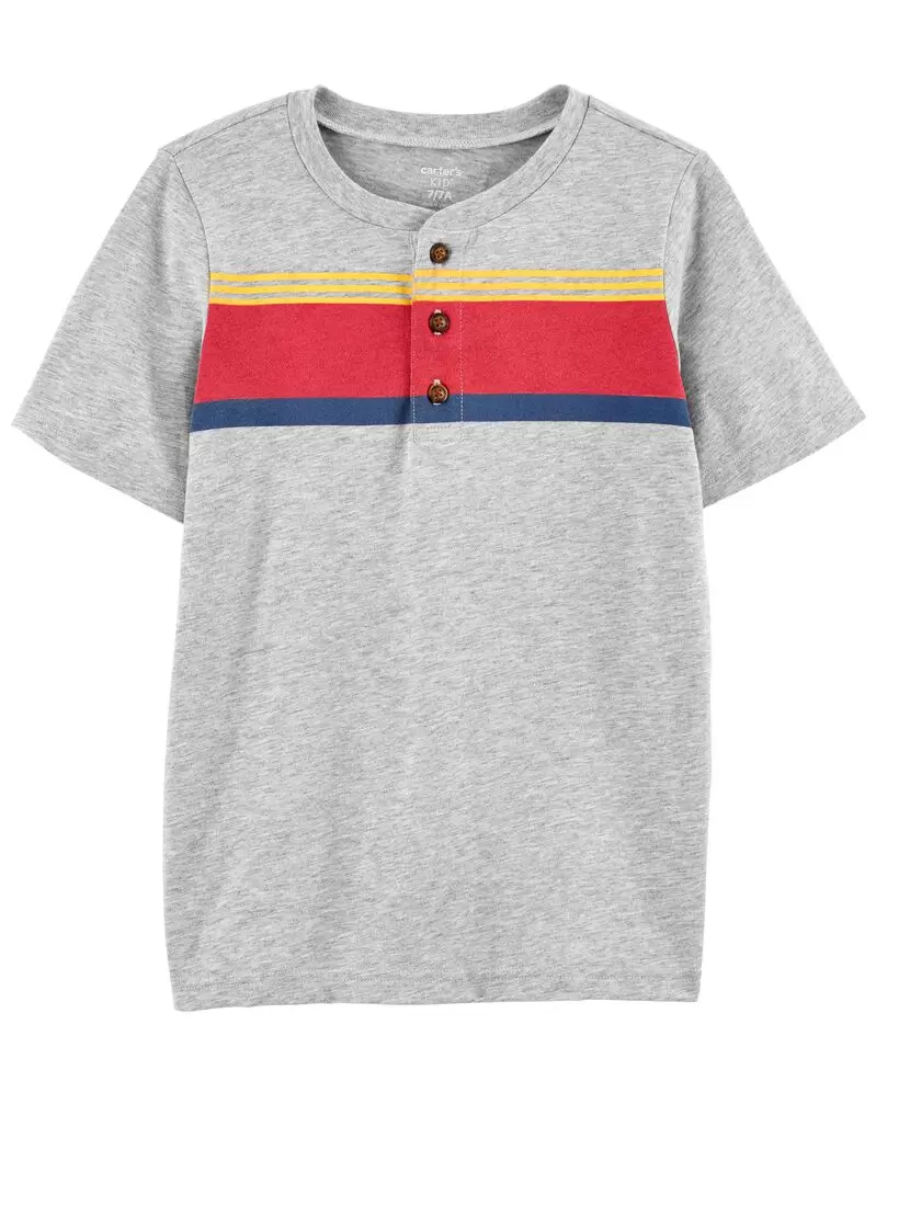 Camiseta Carters niño henley botones promo 3x1000