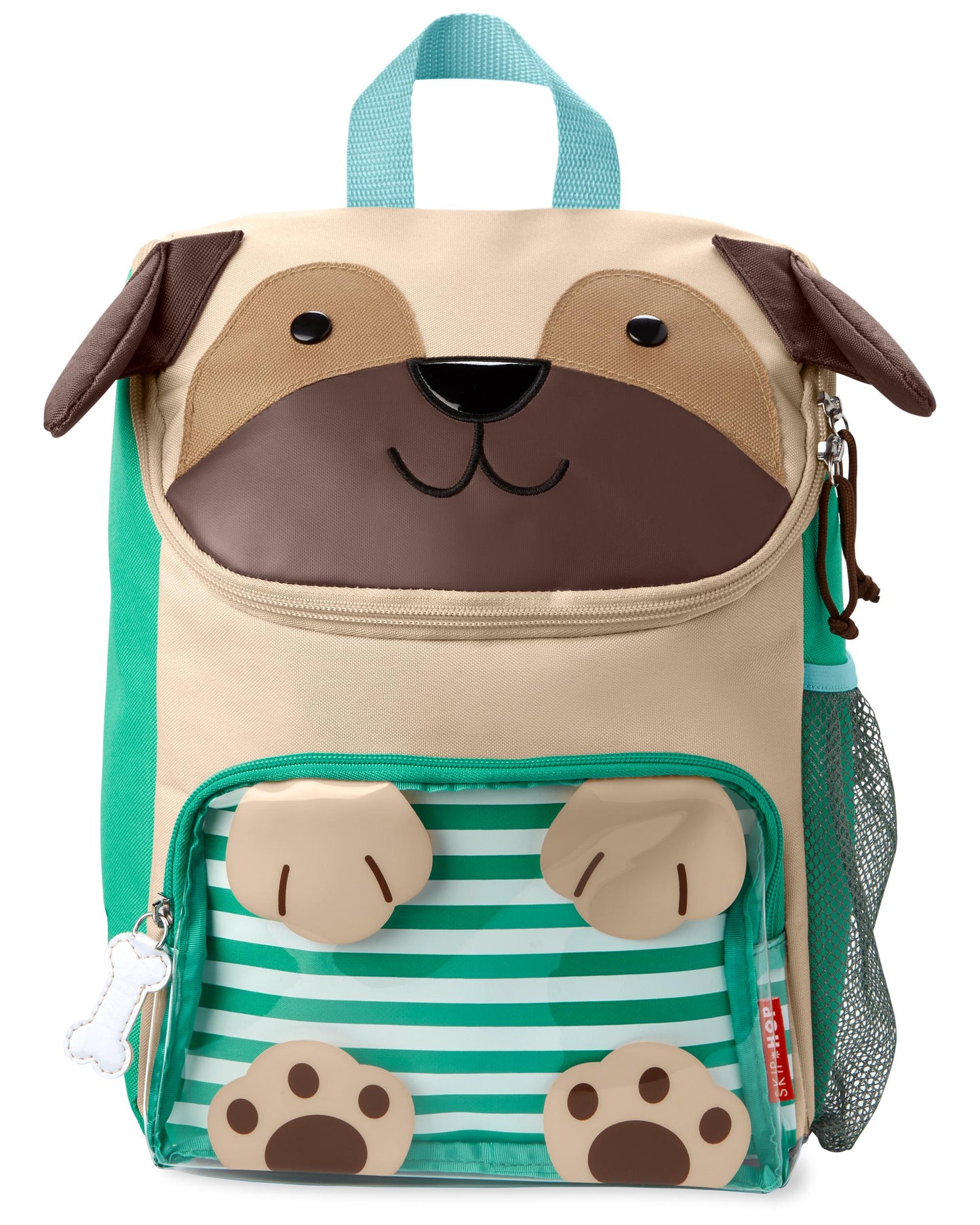 Mochila Skip hop perrito verde café grande bye carters