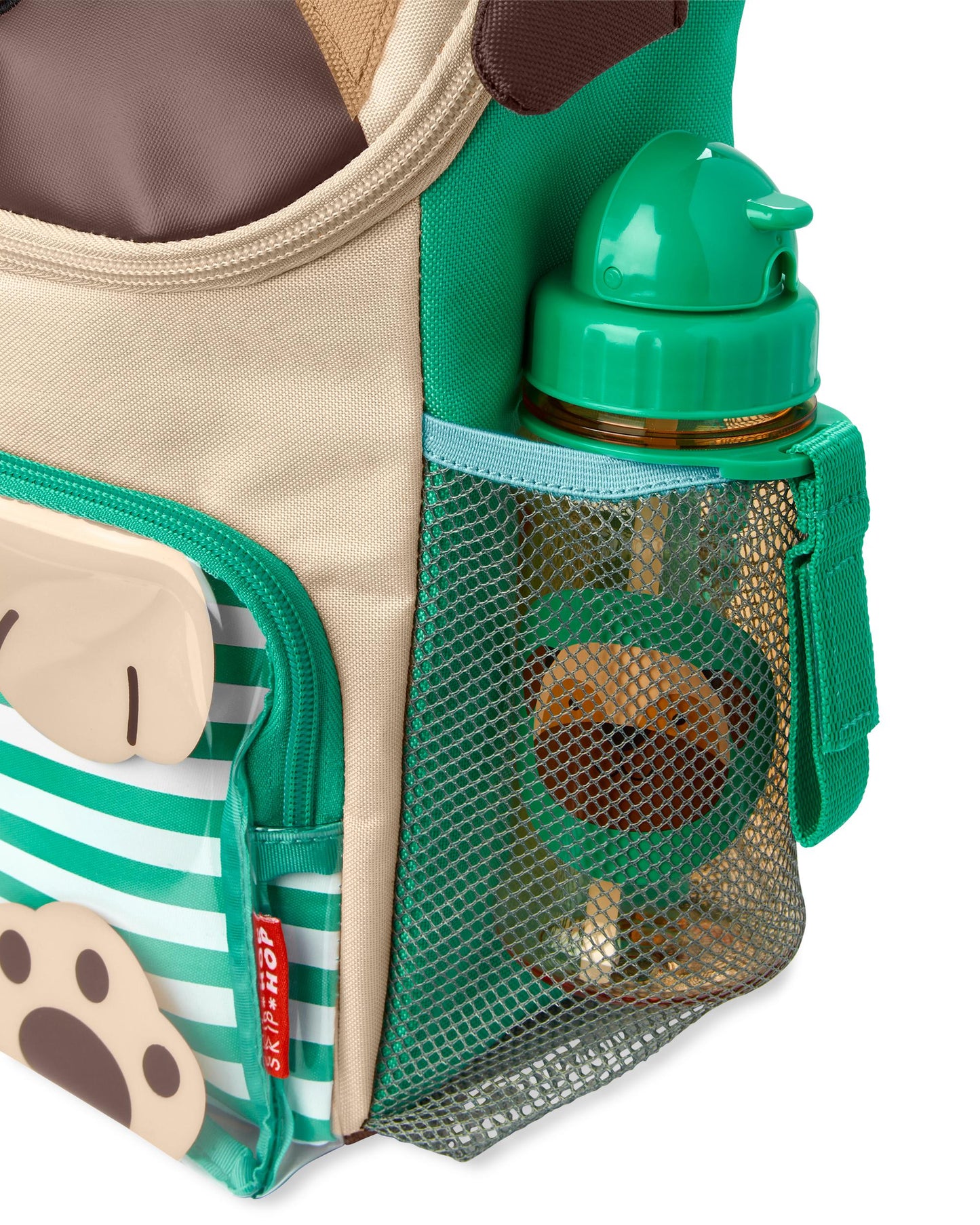Mochila Skip hop perrito verde café grande bye carters