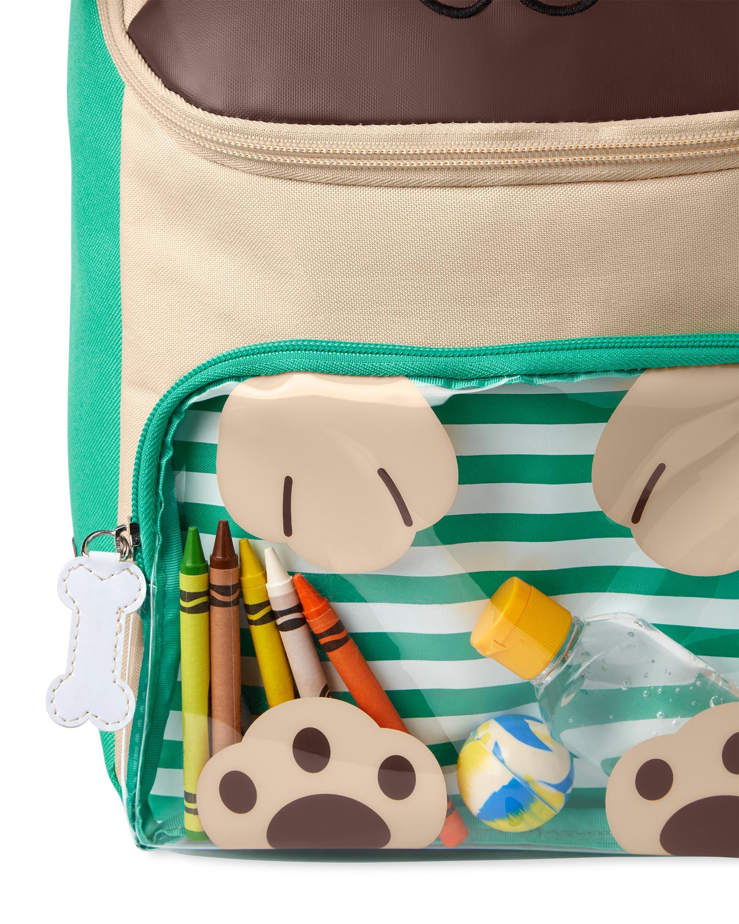 Mochila Skip hop perrito verde café grande bye carters