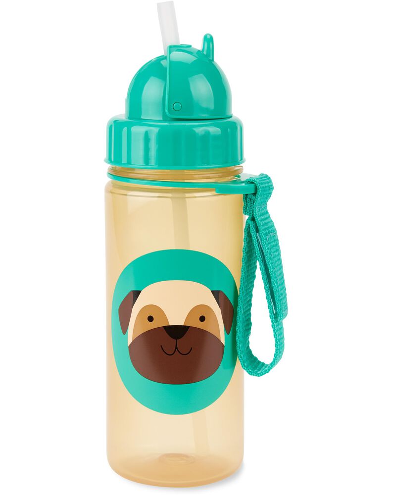 Termo Skip Hop perrito verde y café plastico pajilla