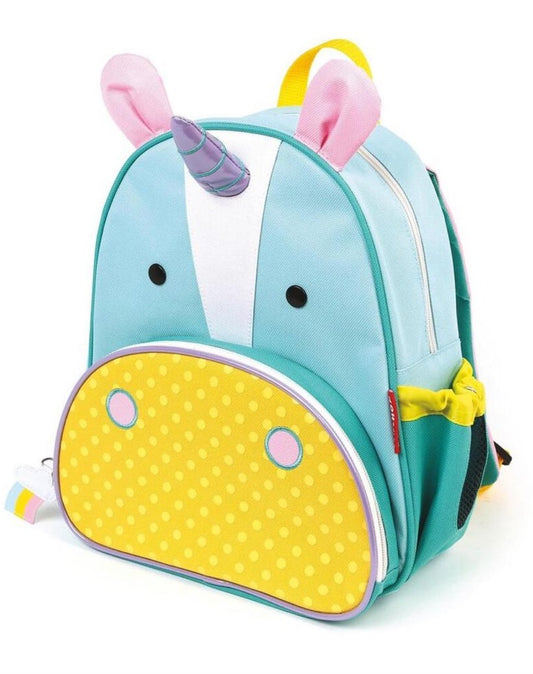 Mochila Skip hop niña unicornio mediana verde amarillo bye carters