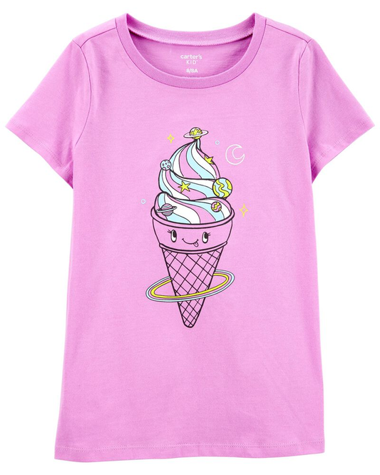 Camiseta morada cono Carters niña promo 4x1000