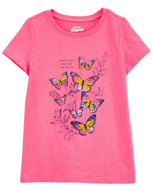 Camisa rosada mariposas oshkosh niña promo 4x1000