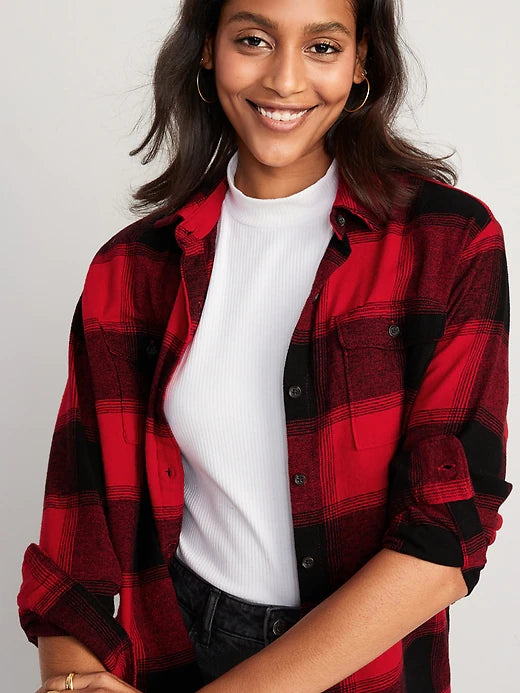 Camisa cuadros roja Old Navy Mujer 67782640