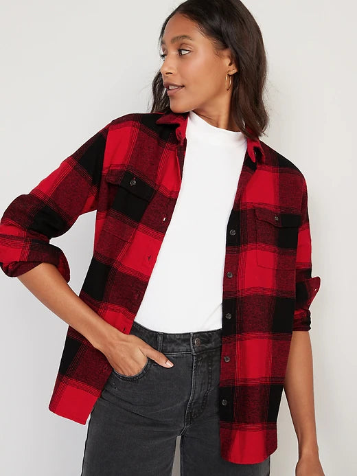Camisa cuadros roja Old Navy Mujer 67782640