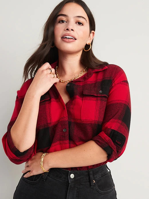 Camisa cuadros roja Old Navy Mujer 67782640
