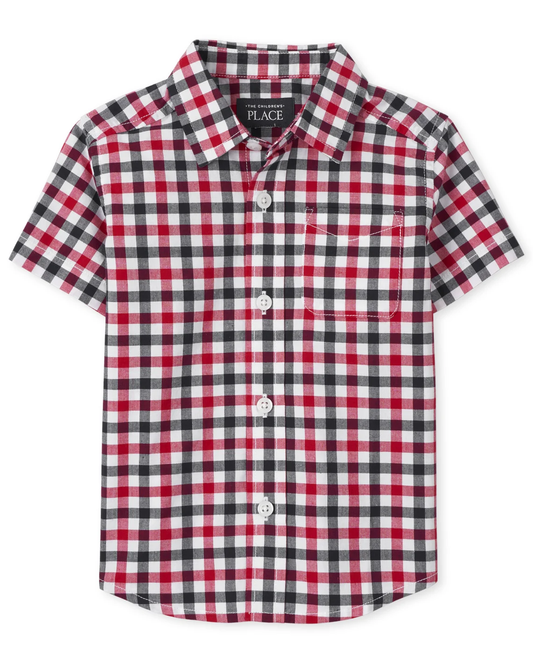 Camisa cuadros roja Childrens Place bebe niño