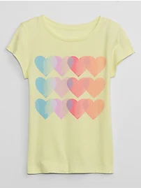 Camisa amarilla corazones Gap niña promo 3x1000