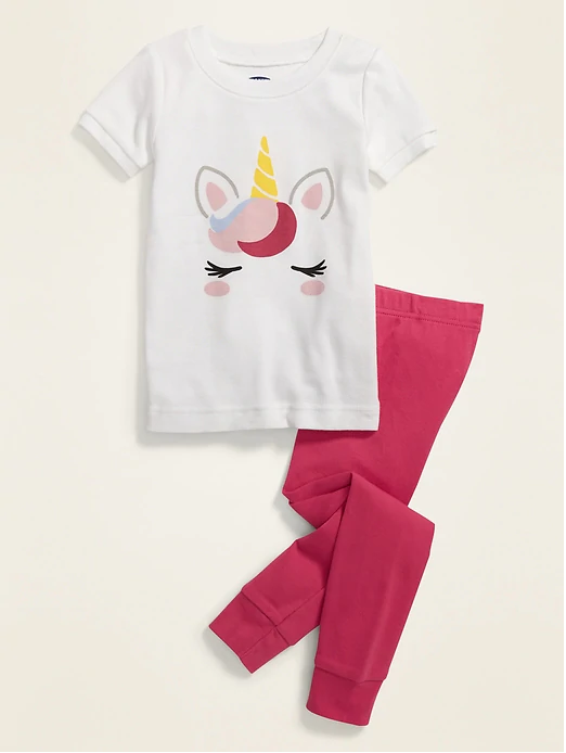 Set 2 piezas niña Old navy pijama unicornio