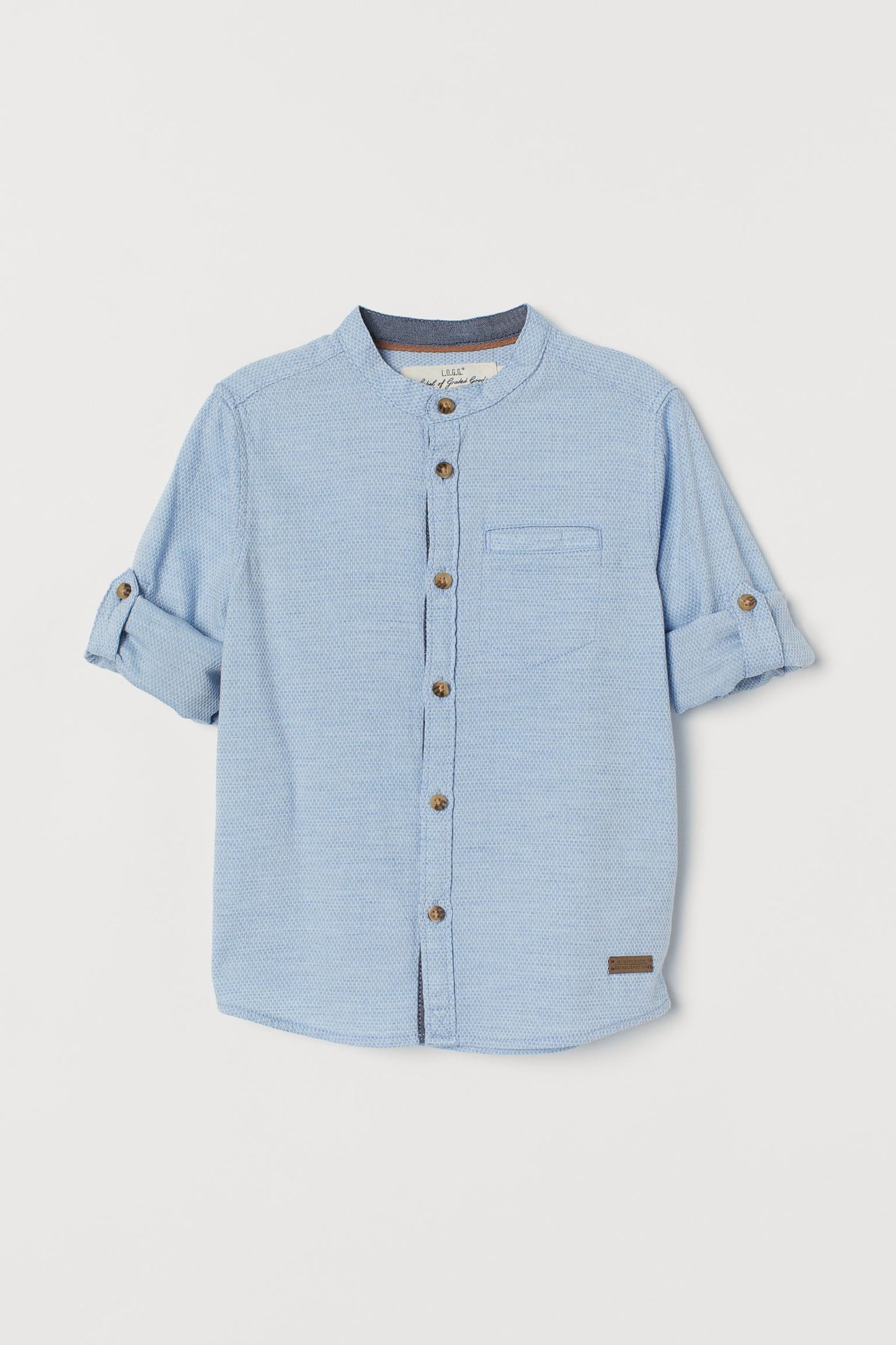 Camisa azul niño henley 2 H&M
