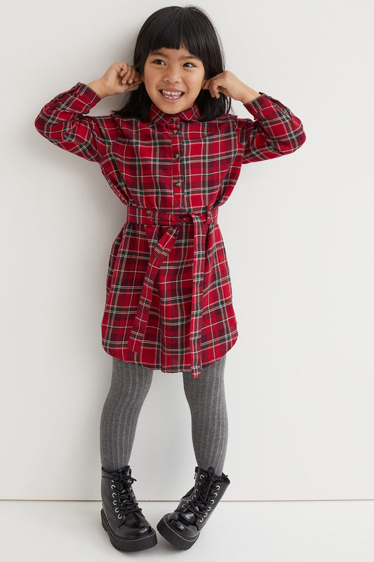 Vestido rojo cuadros niña H&M 92868848