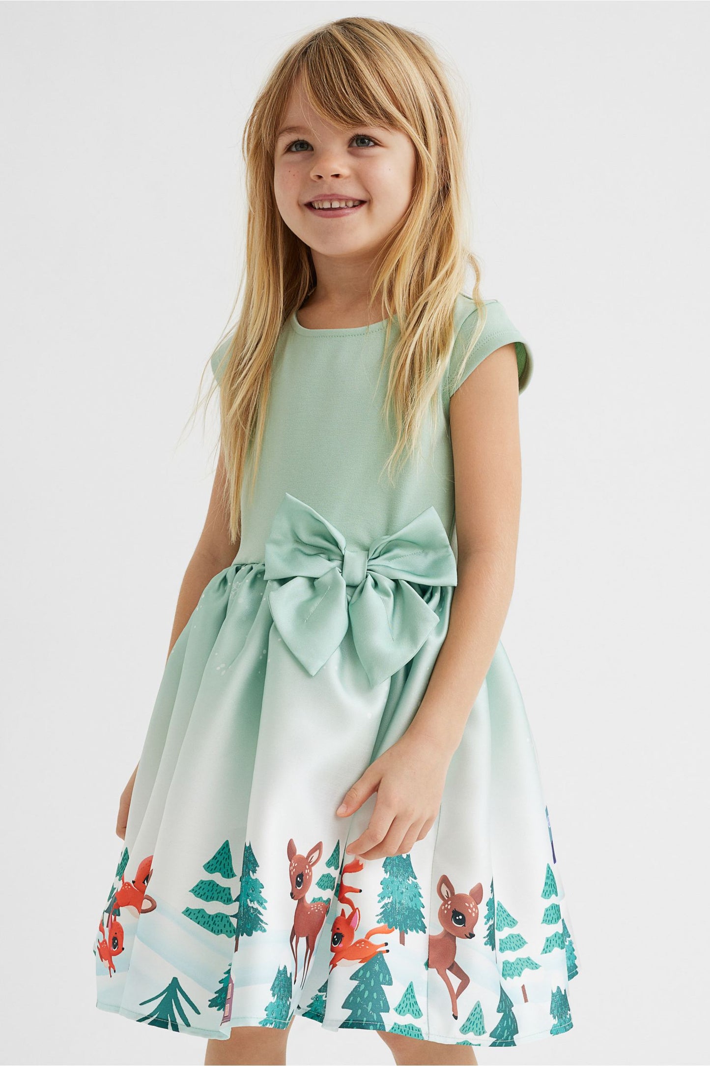 Vestido verde niña H&M chongo venado 98816496
