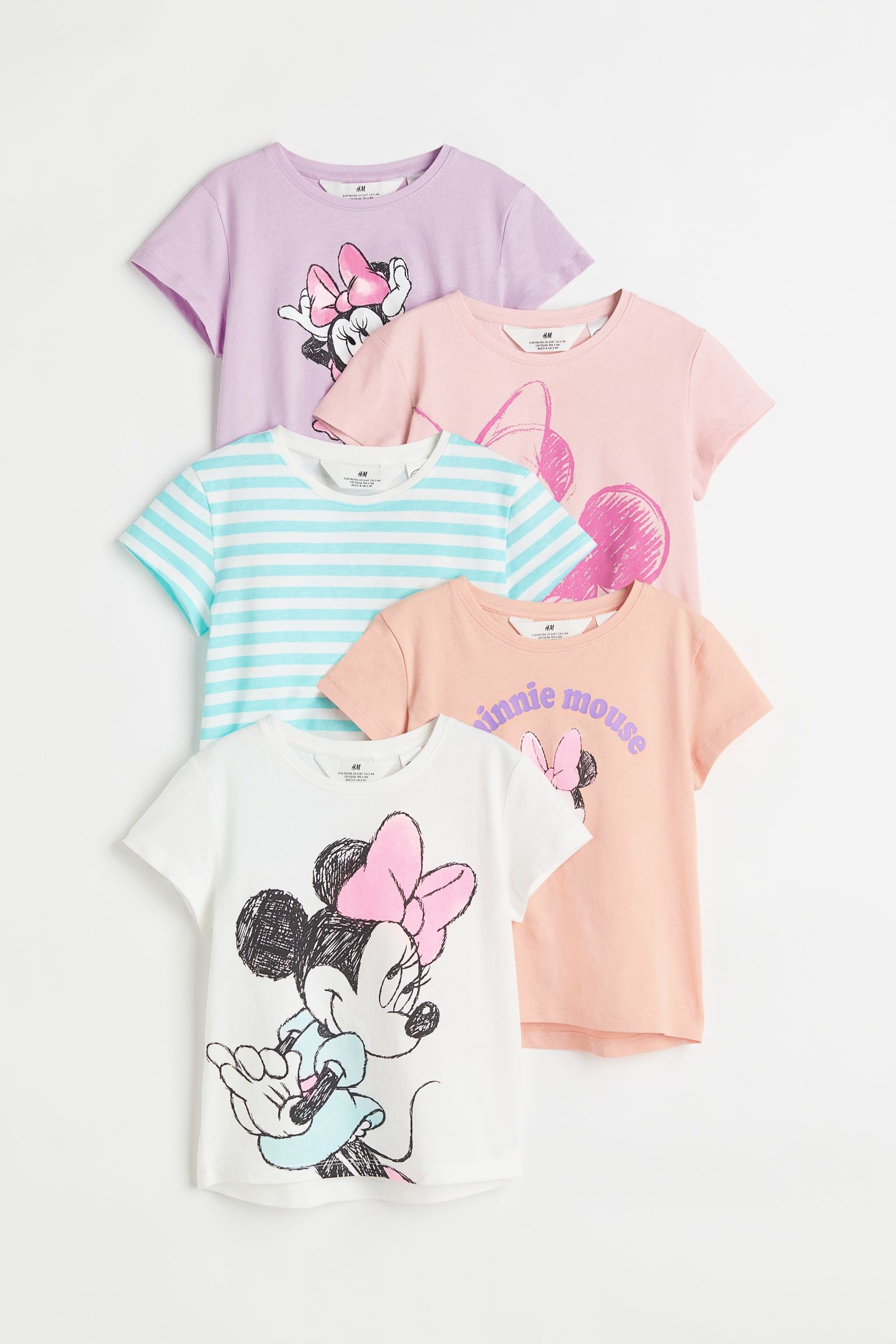 Set camisas Disney H&M niña minnie morado blanco – HN