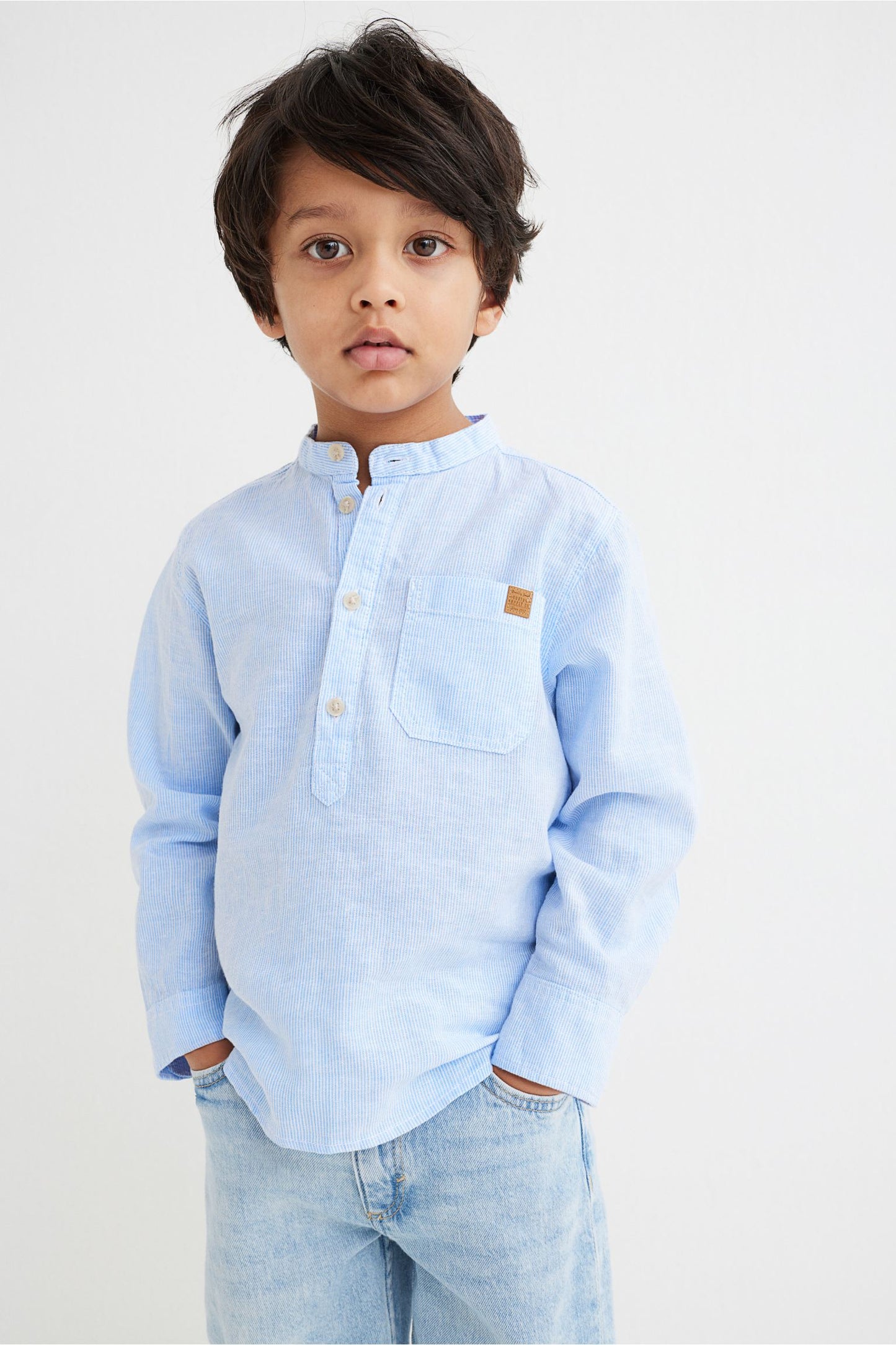 Camisa henley niño H&M formal azul