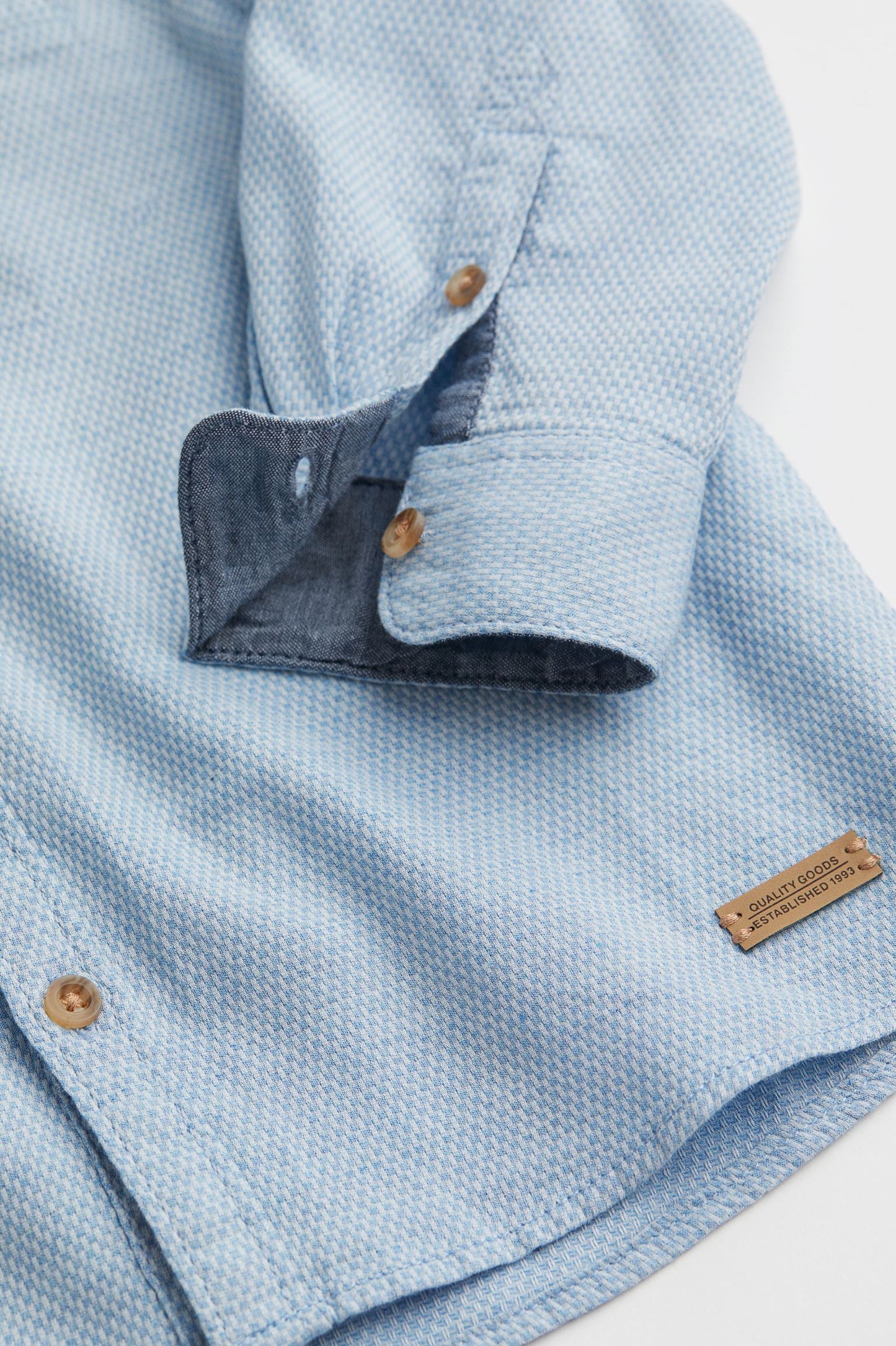 Camisa azul henley formal H&M niño botones