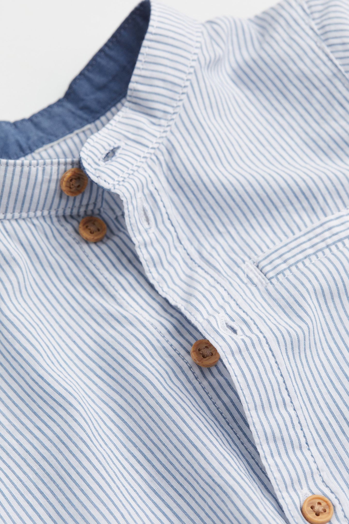 Camisa rayas azul henley niño H&M formal