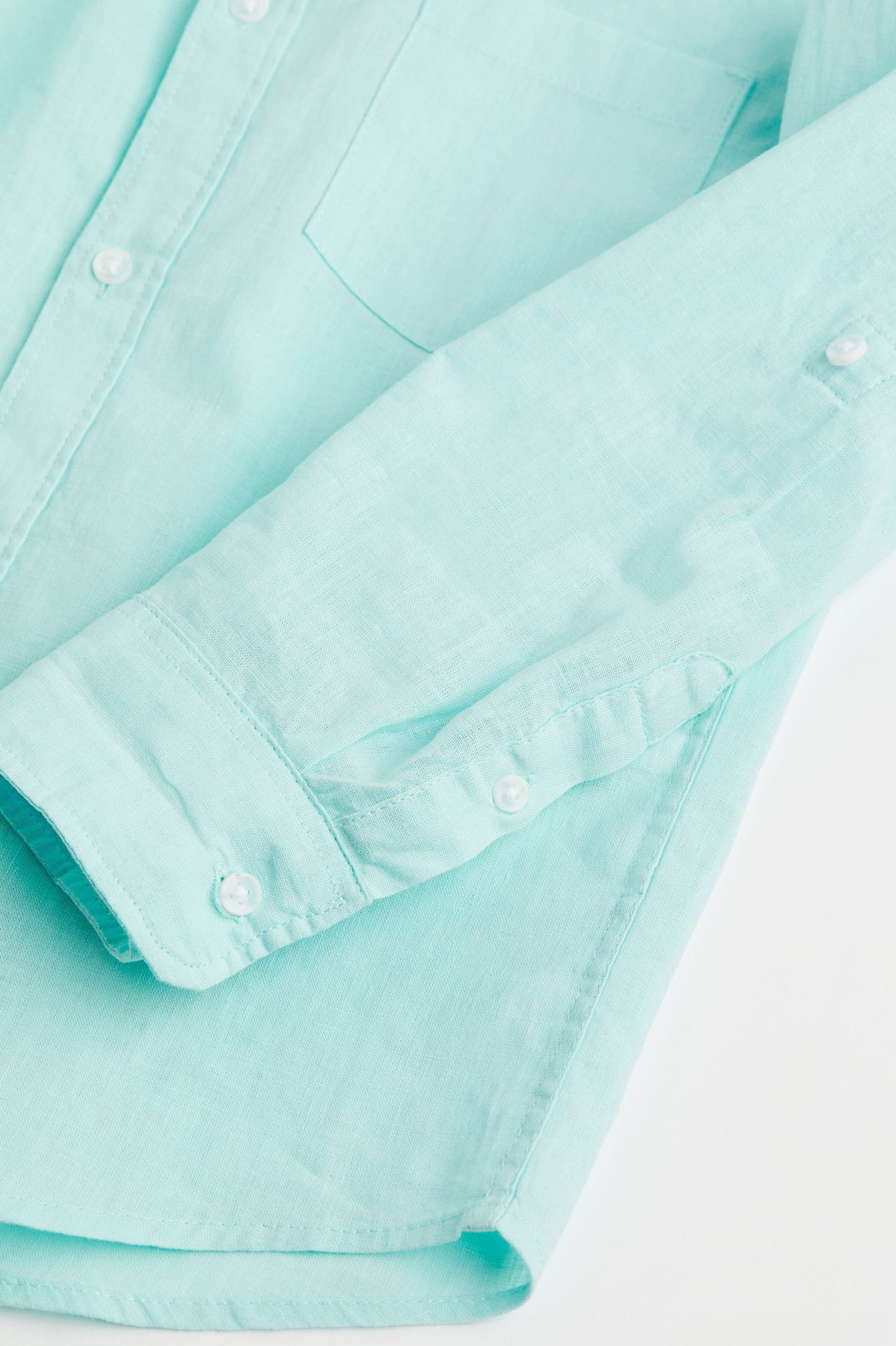 Camisa verde formal aqua niño H&M 8-14 henley