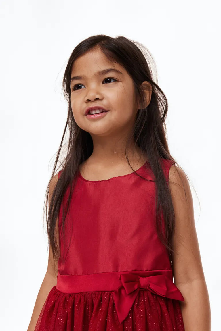 Vestido rojo niña H&M tutu tulle glitter 53150192