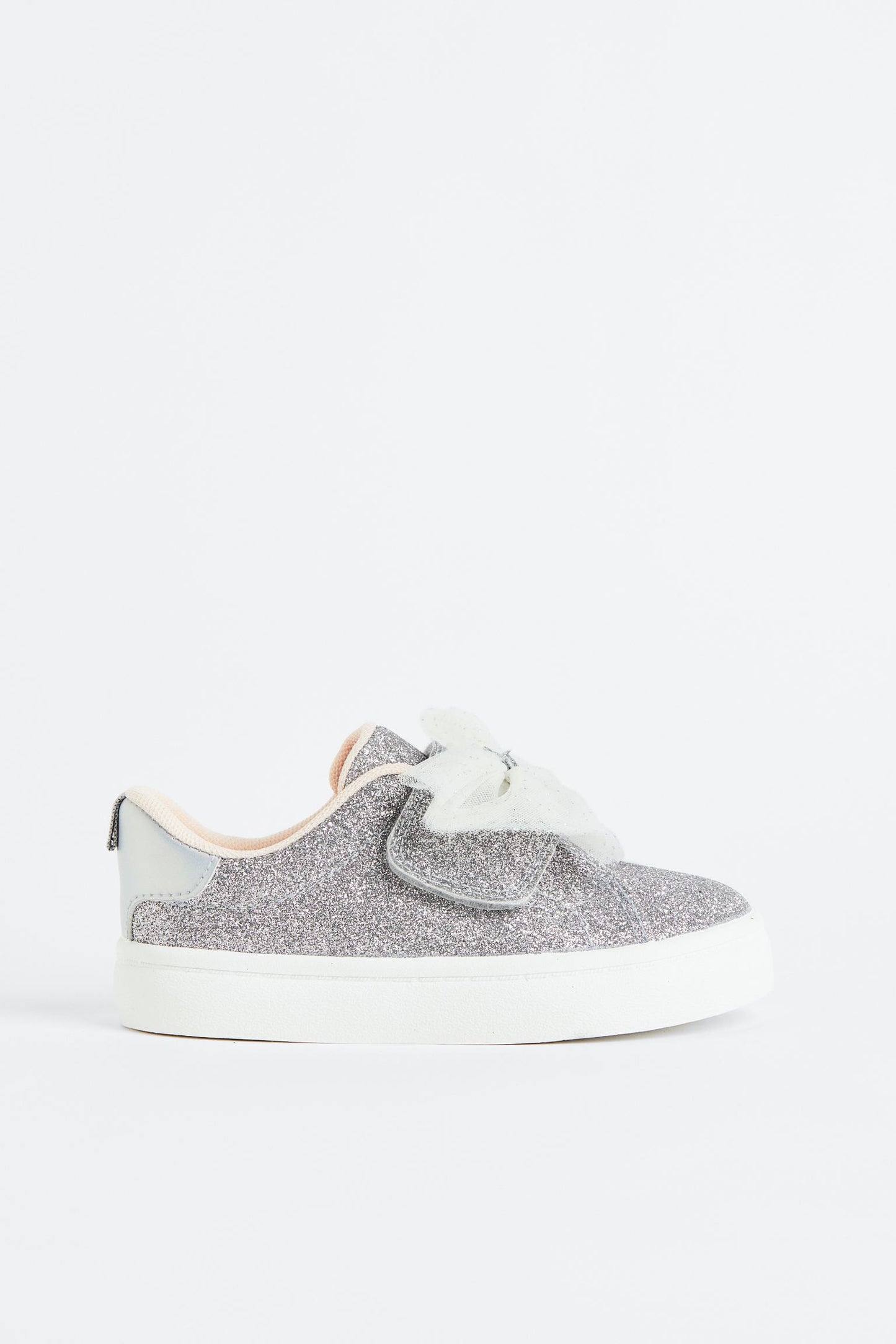 Tenis plateado gris glitter chongo H&M niña