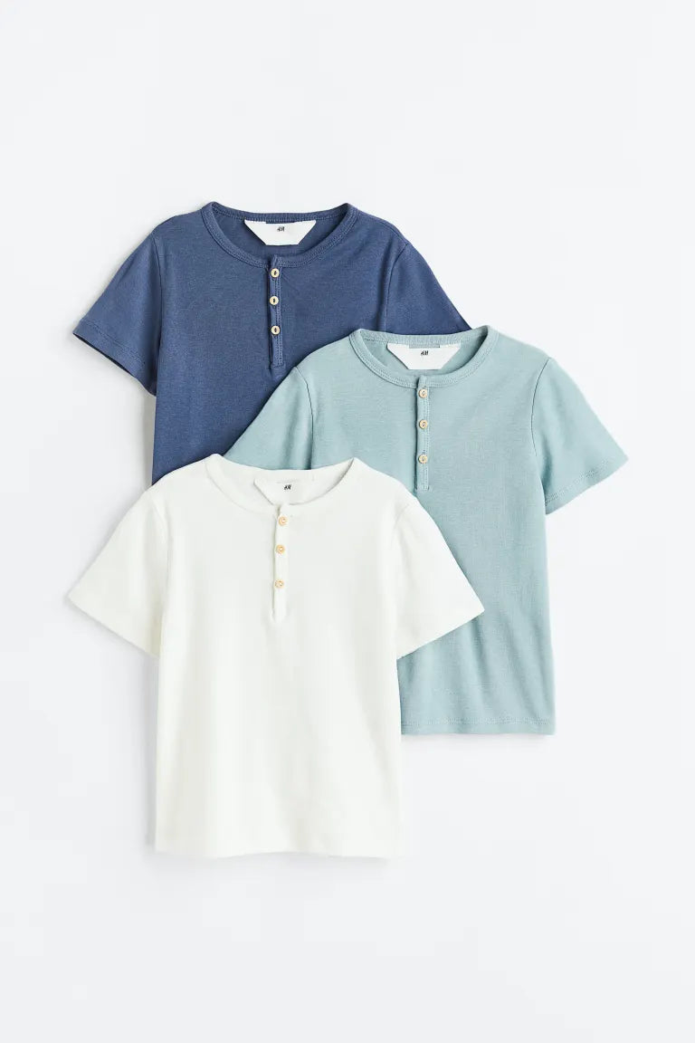 Set 3 Camisas H&M niño blanca azul