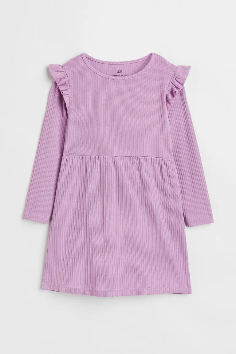 vestido morado manga larga niña H&M