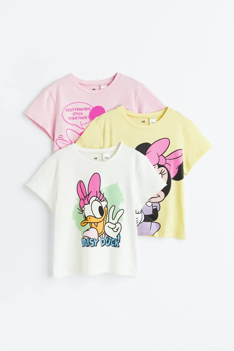 Set 3 camisas Disney H&M niña blanca amarilla rosada – Kima Shop HN