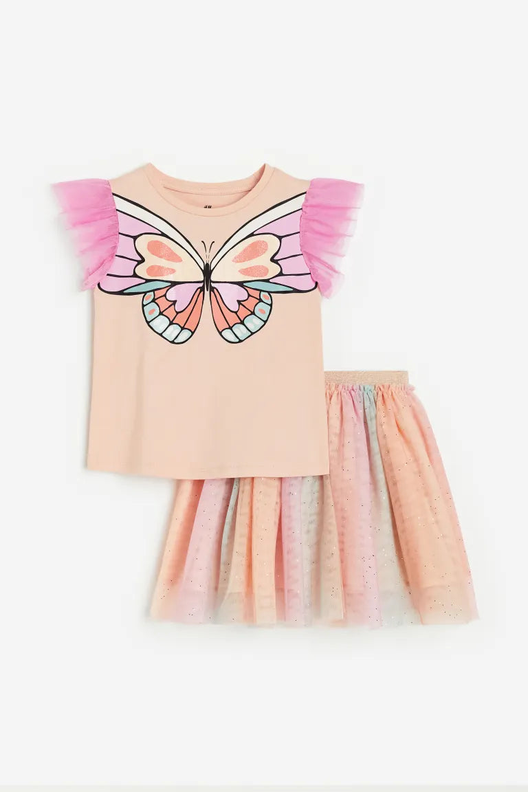 Set 2 piezas mariposa niña H&M falda tutu